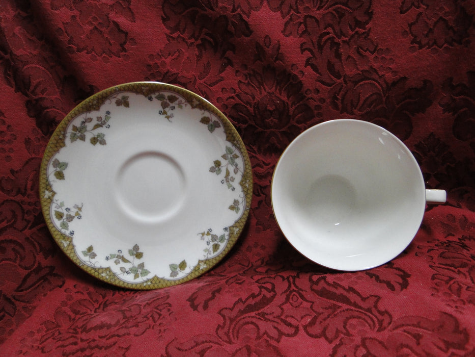 Royal Doulton Lynnewood, Leaves, Brown Edge: Cup & Saucer Set (s)