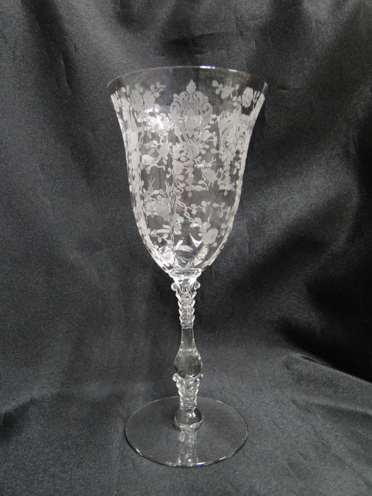 Vintage Wine Glasses. Glassware Ornate Etched Crystal Clear Tall Water