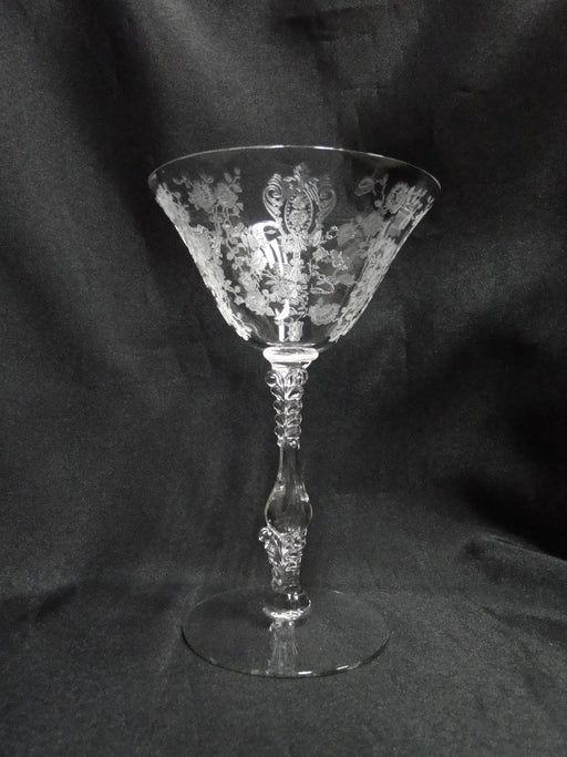 Cambridge Rose Point Clear 3121: Champagne / Sherbet (s), 6 3/8" Tall