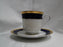 Horchow White w/ Cobalt Blue & Gold Bands: Cup & Saucer Set, 3 1/8"