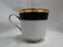 Horchow White w/ Cobalt Blue & Gold Bands: Cup & Saucer Set, 3 1/8"