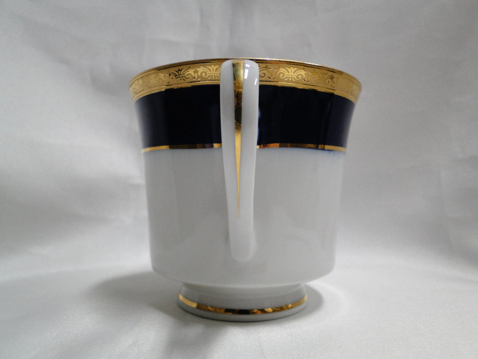 Horchow White w/ Cobalt Blue & Gold Bands: Cup & Saucer Set, 3 1/8"