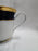 Horchow White w/ Cobalt Blue & Gold Bands: Cup & Saucer Set, 3 1/8"