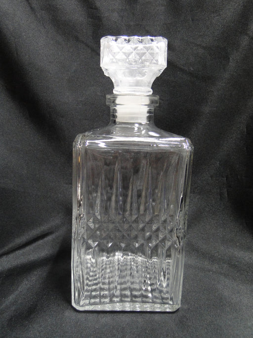 Cristal d'Arques Diamant: Square Decanter & Stopper, 9" Tall