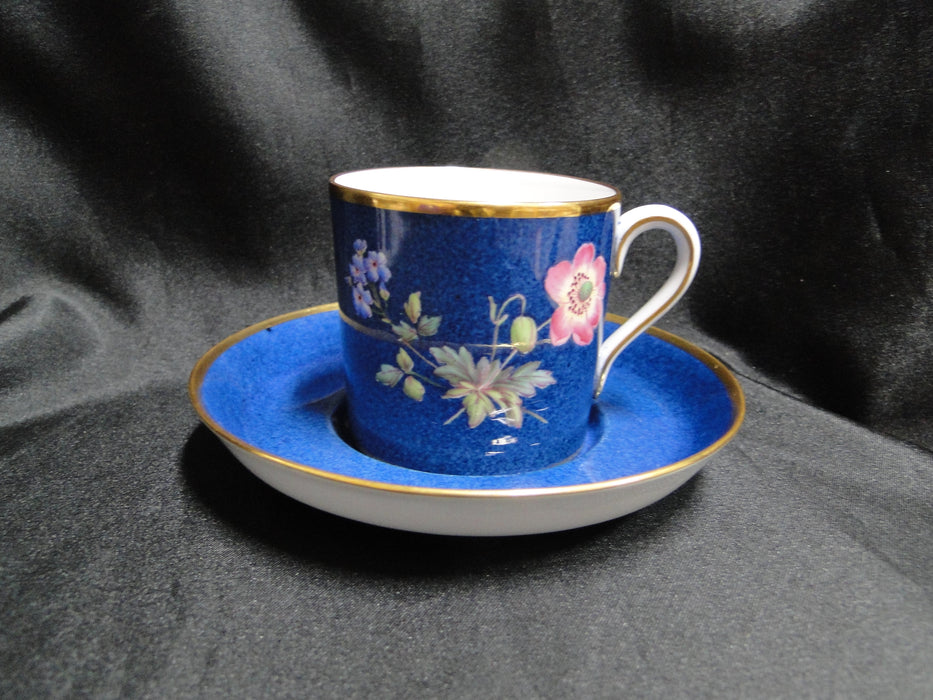 Spode Y3697, Blue, Flowers: Pink & Blue Demitasse Cup & Saucer Set (s), 2 1/2"