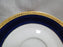 Horchow White w/ Cobalt Blue & Gold Bands: Cup & Saucer Set, 3 1/8"