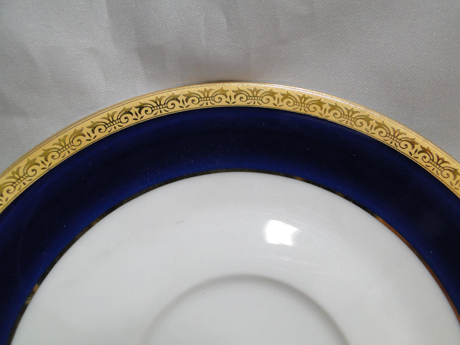 Horchow White w/ Cobalt Blue & Gold Bands: Cup & Saucer Set, 3 1/8"