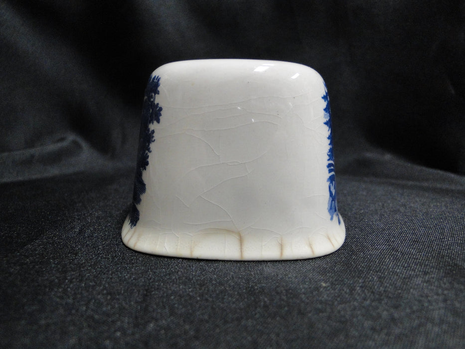 Staffordshire Liberty Blue, Blue & White Scene: Butter Dish Lid Only, Discolored