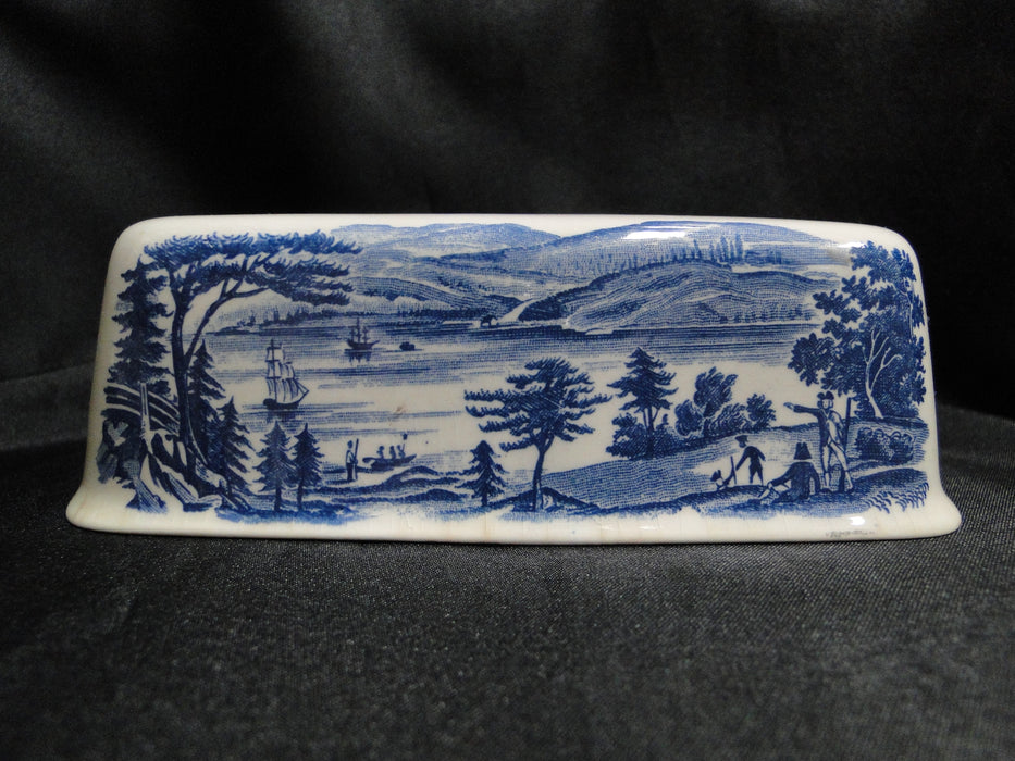 Blue and white deals butter dish