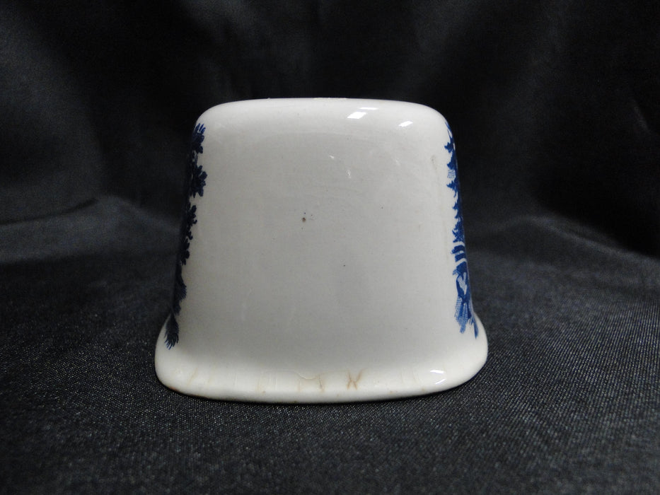 Staffordshire Liberty Blue, Blue & White Scene: Butter Dish Lid Only, Discolored
