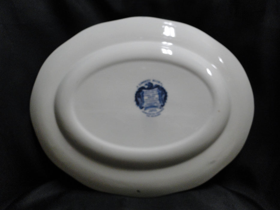Staffordshire Liberty Blue, Blue & White Scene: Oval Platter, 14" x 11 1/4"