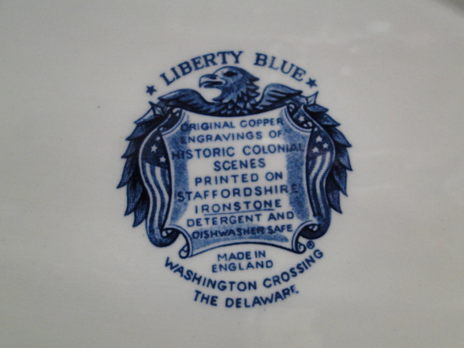 Staffordshire Liberty Blue, Blue & White Scene: Oval Platter, 14" x 11 1/4"