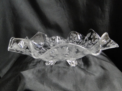 Cambridge Rose Point Clear: 4-Toed Fancy Edge Bowl, 13 1/2" x 4" Tall