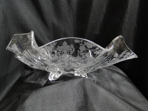 Cambridge Rose Point Clear: 4-Toed Fancy Edge Bowl, 13 1/2" x 4" Tall