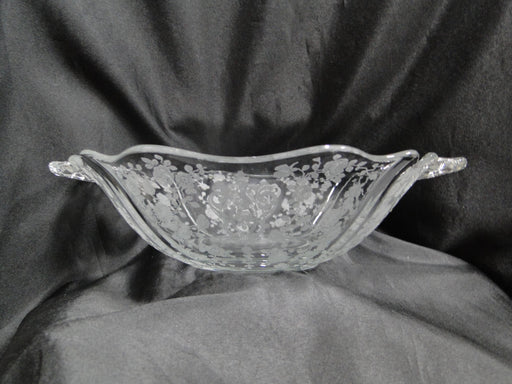 Cambridge Rose Point Clear: Handled Bowl, 11 3/4" x 2 3/4" Tall
