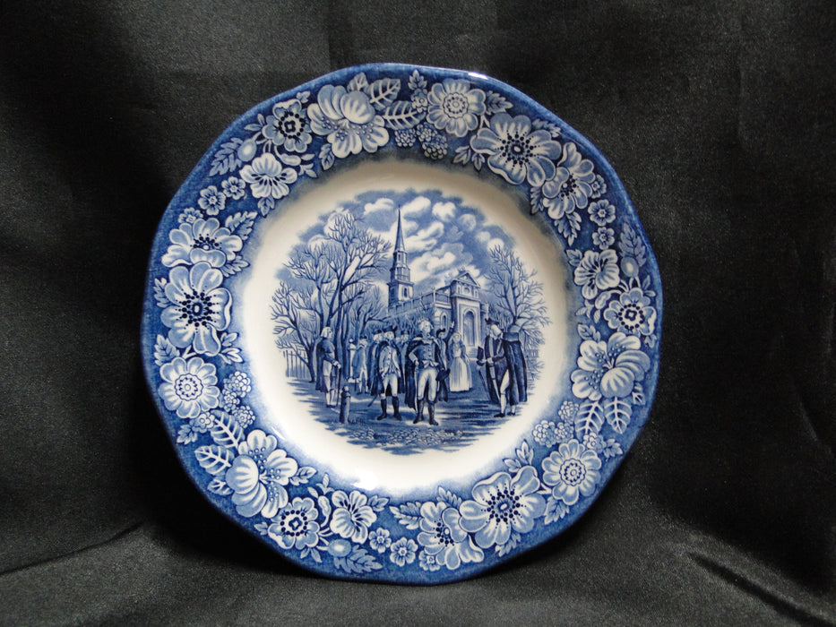 Staffordshire Liberty Blue, Blue & White Scene: Salad Plate (s), 7"