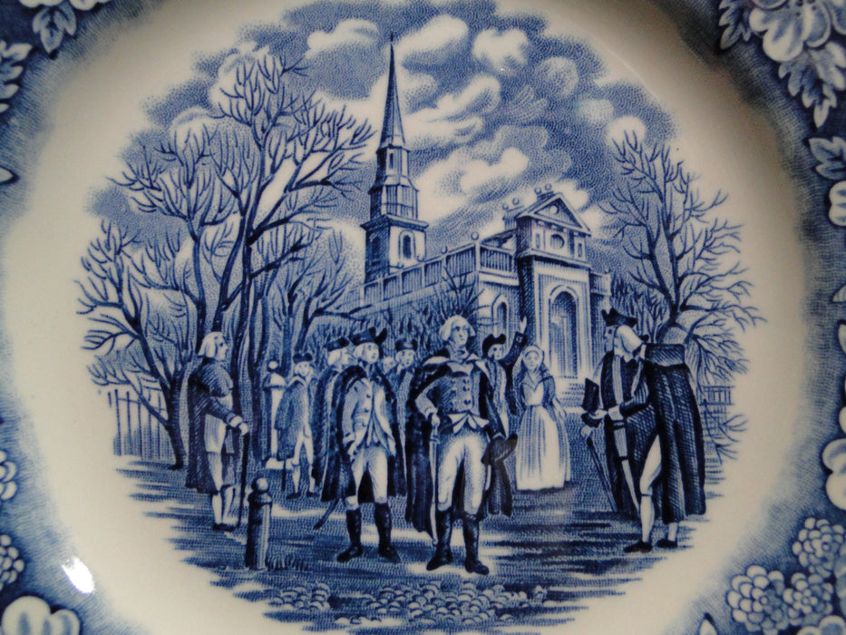 Staffordshire Liberty Blue, Blue & White Scene: Salad Plate (s), 7"