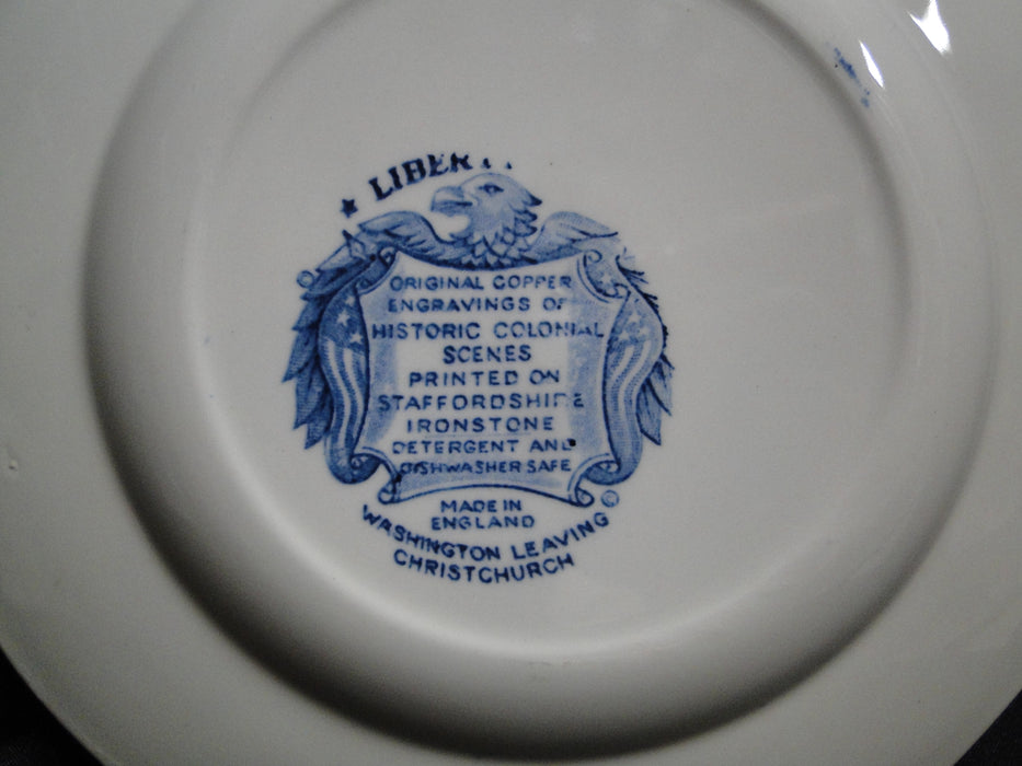 Staffordshire Liberty Blue, Blue & White Scene: Salad Plate (s), 7"
