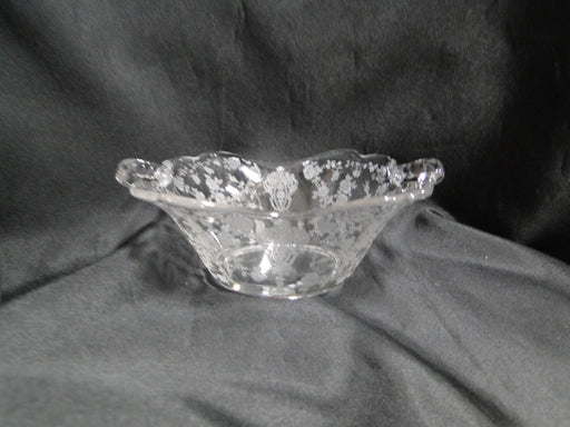 Cambridge Rose Point Clear: Handled Bon Bon, 6 1/2" x 2 1/2" Tall