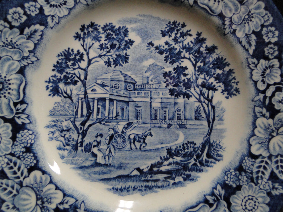 Staffordshire Liberty Blue, Blue & White Scene: Bread Plate, 6"