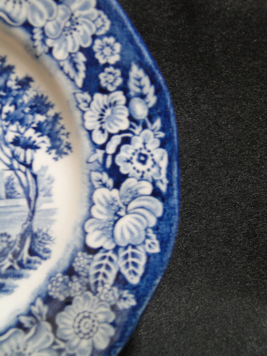 Staffordshire Liberty Blue, Blue & White Scene: Bread Plate, 6"