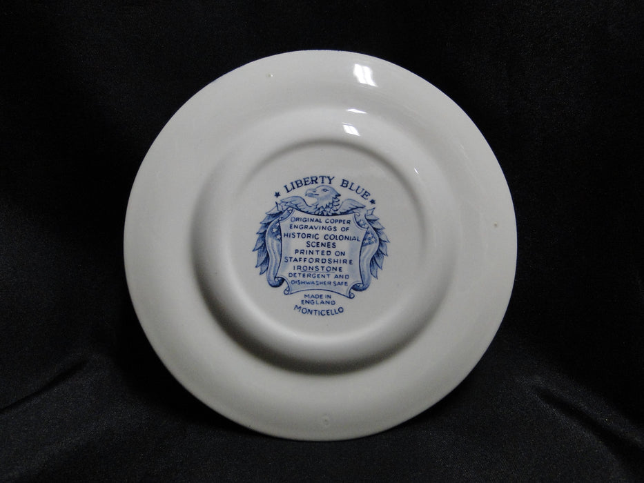 Staffordshire Liberty Blue, Blue & White Scene: Bread Plate, 6"