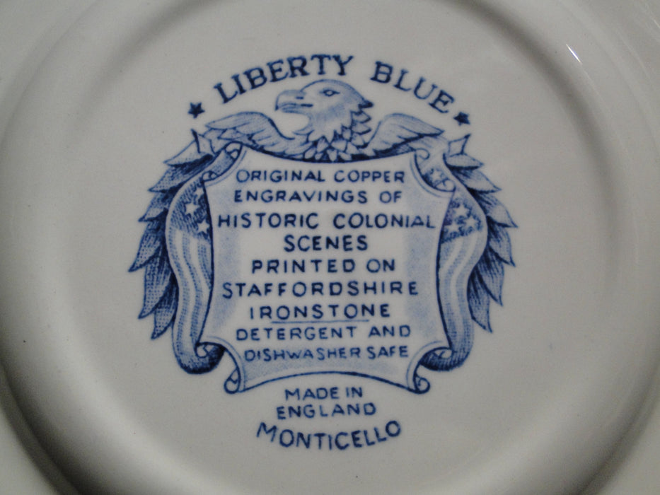 Staffordshire Liberty Blue, Blue & White Scene: Bread Plate, 6"