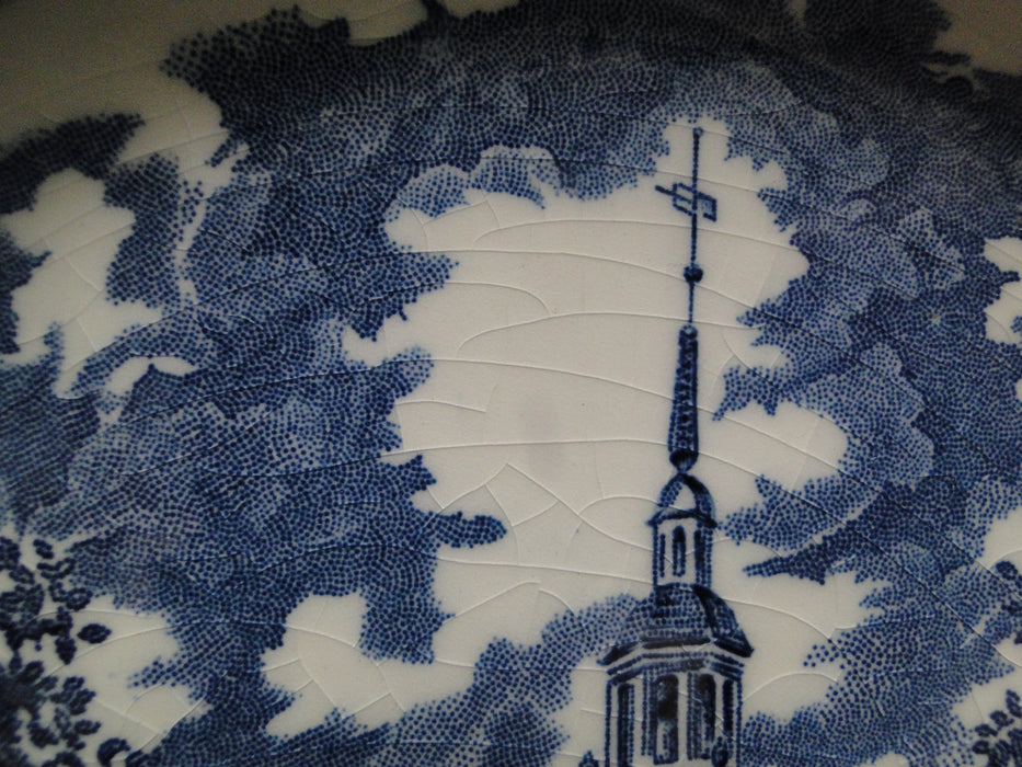 Staffordshire Liberty Blue, Blue & White Scene: Dinner Plate (s), 10", Crazing