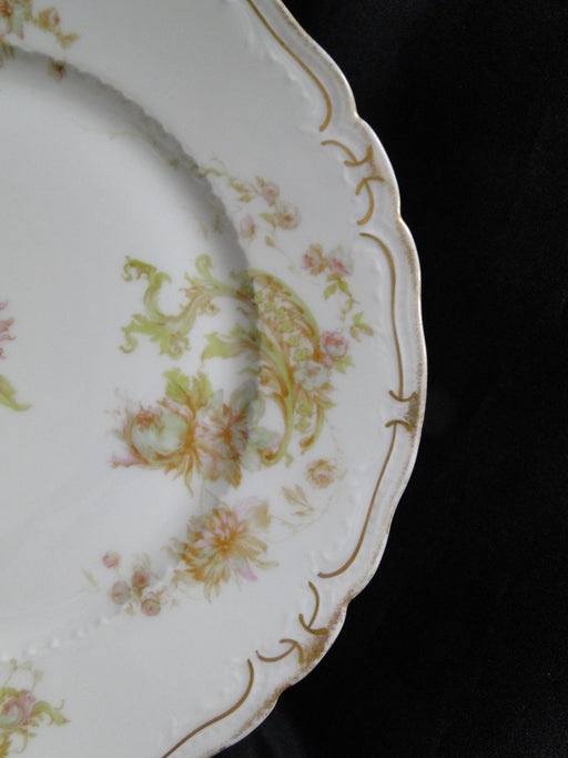 Haviland (Limoges) Schleiger 235e, Pink & Green: Dinner Plate, 9 3/4", As Is