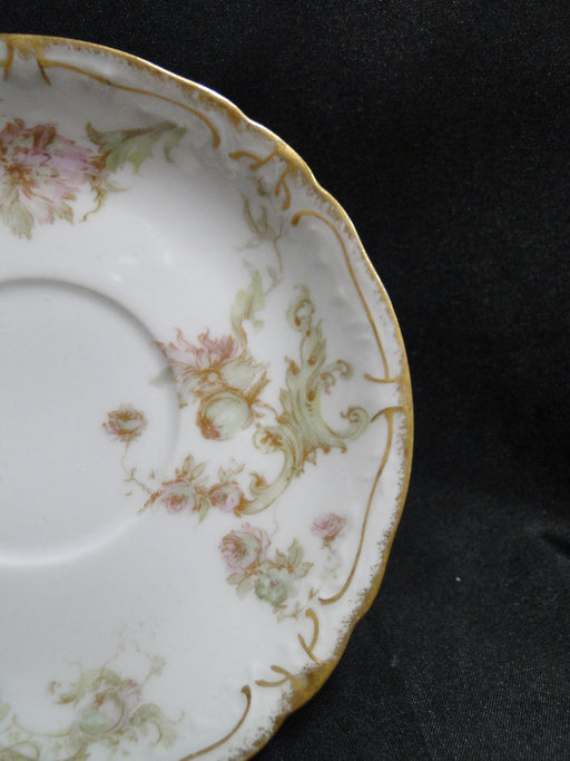 Haviland (Limoges) Schleiger 235e, Pink & Green: 5 1/4" Saucer Only