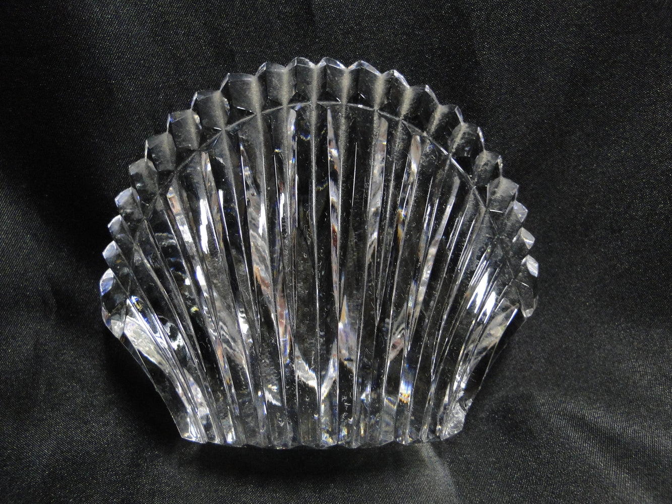 Waterford Crystal Paperweight: Clear Shell w/ Cut Ridges, 4 3/4", As Is