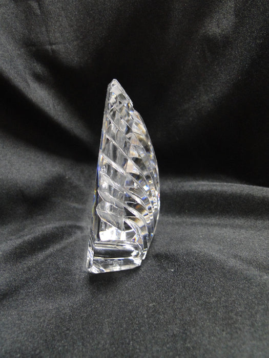 Waterford Crystal Paperweight: Clear Shell w/ Cut Ridges, 4 3/4", As Is