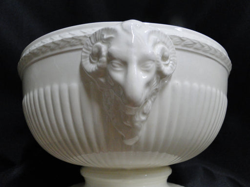 Wedgwood Edme, Ribbed Rim, Off White: Salad Serving Bowl w/ Rams, 8 1/2"