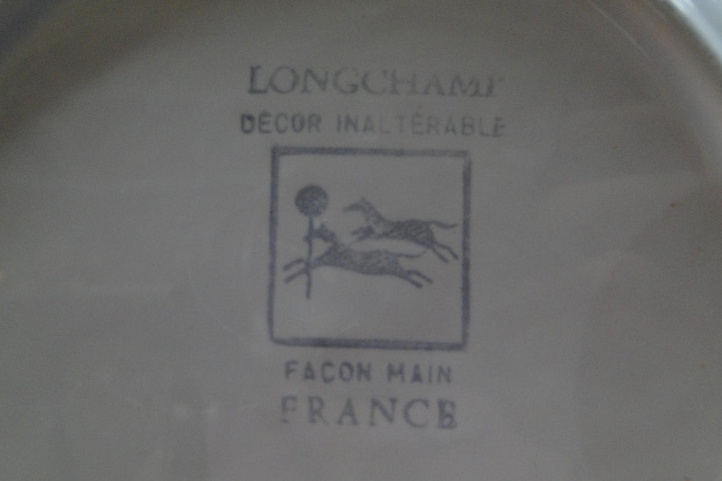 Longchamp Perouges, Light Blue w/ Bird & Flowers: Salad Plate, 7 1/2", Crazing
