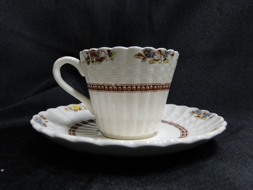 Spode Rosalie, Floral Chelsea Wicker: Demitasse Cup & Saucer Set (s), 2 1/4"