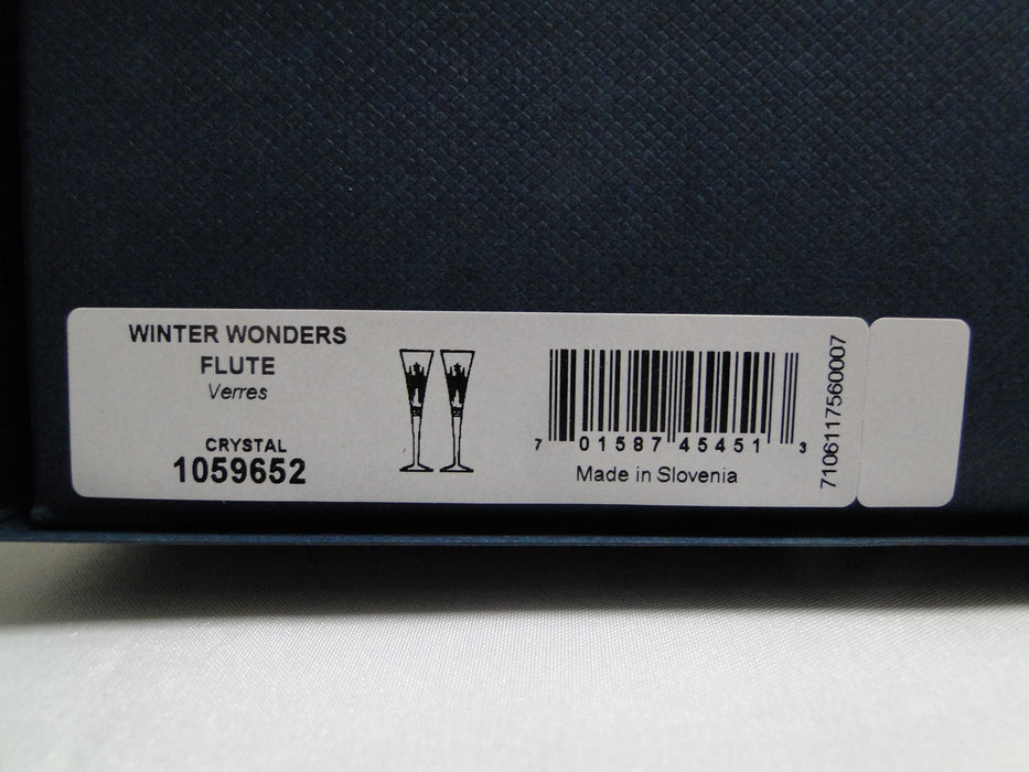 Waterford Crystal Winter Wonders: NEW Pair Midnight Frost Toasting Flutes, 11"