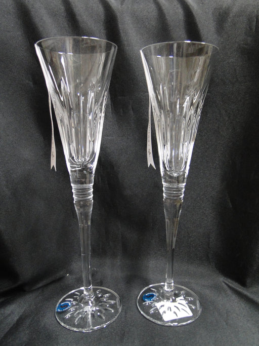 Waterford Crystal Winter Wonders: NEW Pair Midnight Frost Toasting Flutes, 11"