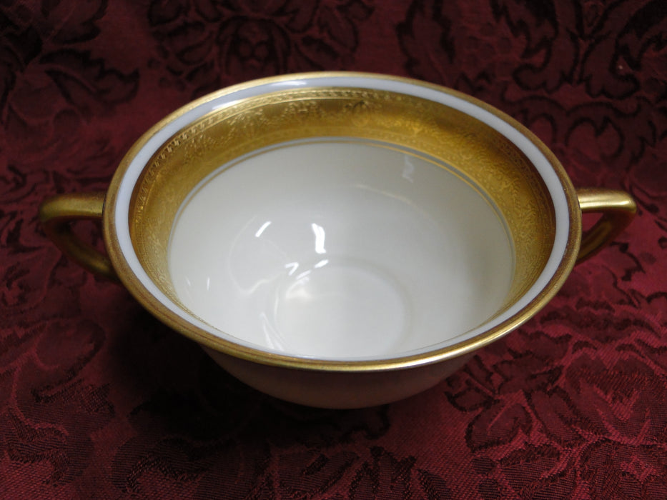 Pickard / Heinrich Pic67, Encrusted Gold Urns & Flowers: Bouillon Soup & Saucer