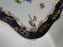 Limoges Florals on White, Cobalt Blue Edge: Cheese Dish w/ Wedge Lid