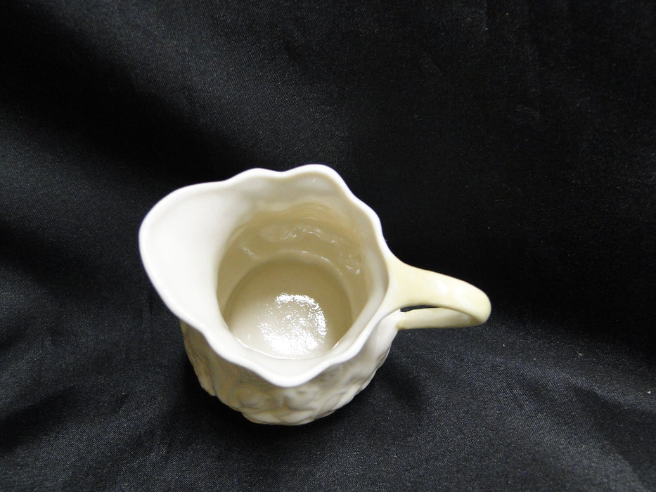 Belleek Lotus, Embossed Florals, Ireland: Creamer, 3 1/4", Yellow Handle