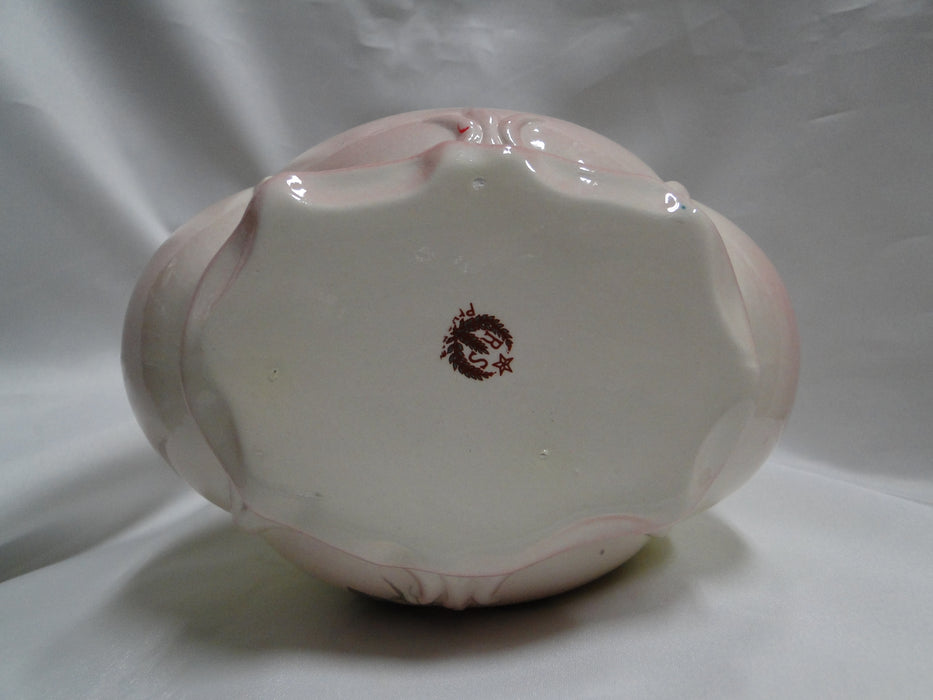 RS Prussia, Cream & Pink w/ Roses: Pitcher, 7 1/2" Tall, Crazing