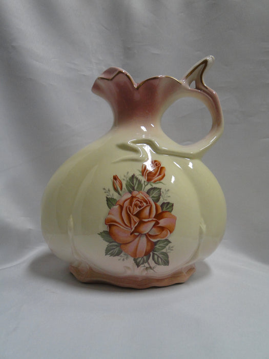 RS Prussia, Cream & Pink w/ Roses: Pitcher, 7 1/2" Tall, Crazing