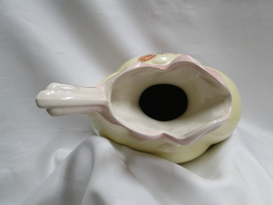 RS Prussia, Cream & Pink w/ Roses: Pitcher, 7 1/2" Tall, Crazing