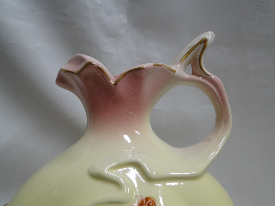 RS Prussia, Cream & Pink w/ Roses: Pitcher, 7 1/2" Tall, Crazing