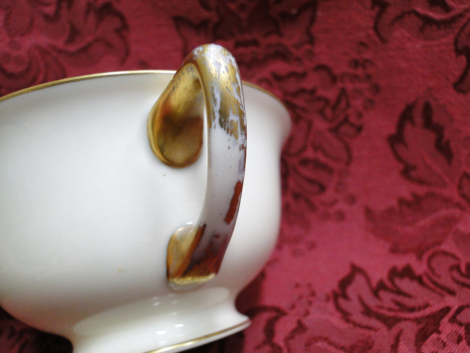 Pickard / Heinrich Pic67, Encrusted Gold Urns & Flowers: Bouillon Soup & Saucer