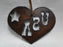 Rustic Ironwerks: NEW Heart USA Ornament w/ Leather Loop, 4"