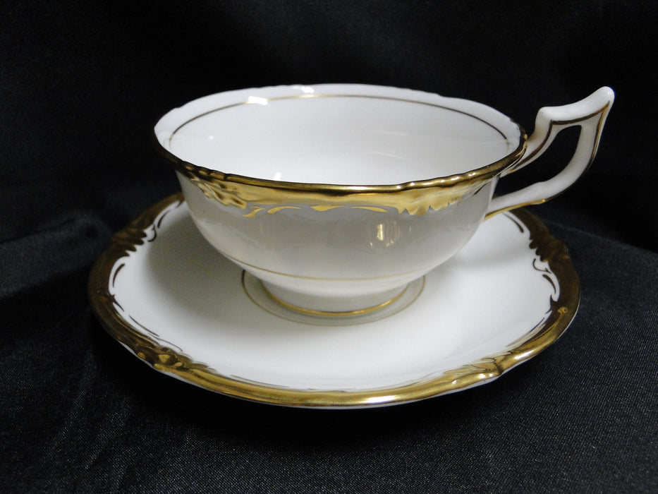 Coalport Eden, White w/Gold Trim: Cup & Saucer Set (s), 2"