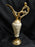 Goldra E. Palestine, Cream & Gold Ewer (s) 11 7/8" Tall, Crazing
