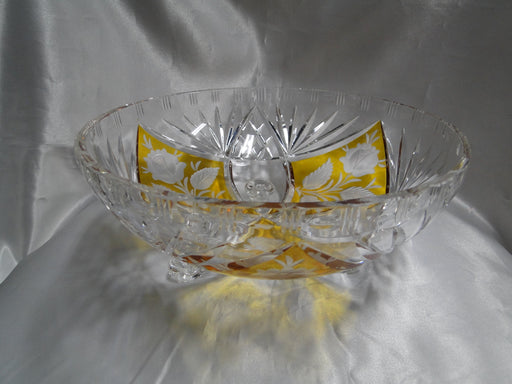 Clear w/ Amber / Yellow Panels, Cut Fans: 3-Toed Bowl, 9 1/2" -- MG#199
