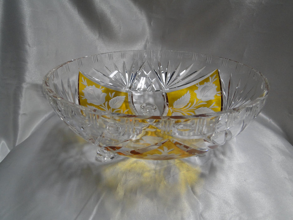 Clear w/ Amber / Yellow Panels, Cut Fans: 3-Toed Bowl, 9 1/2" -- MG#199